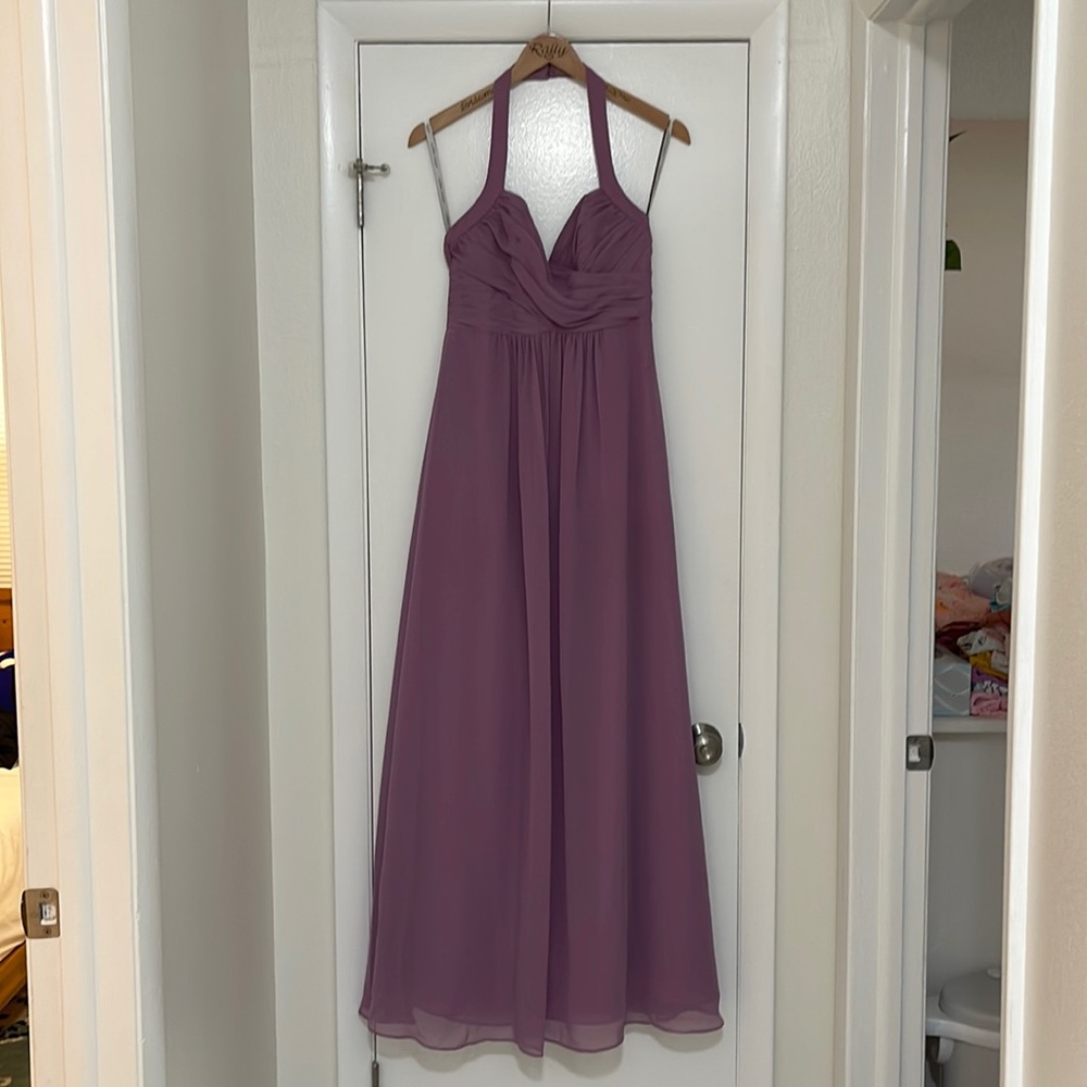 Bridesmaid chiffon long dress color quartz